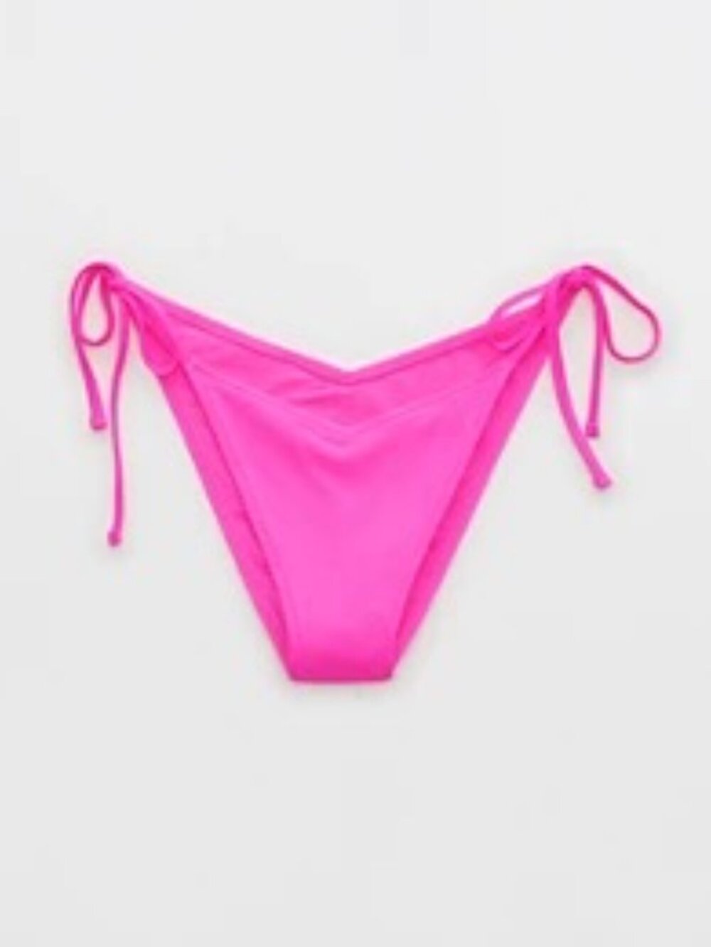 Aerie Shine Pique Low Rise Tie Cheekiest Bikini Bottom - Large - Women